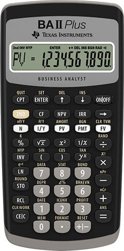 Texas BAII Plus financial calculator uk manual